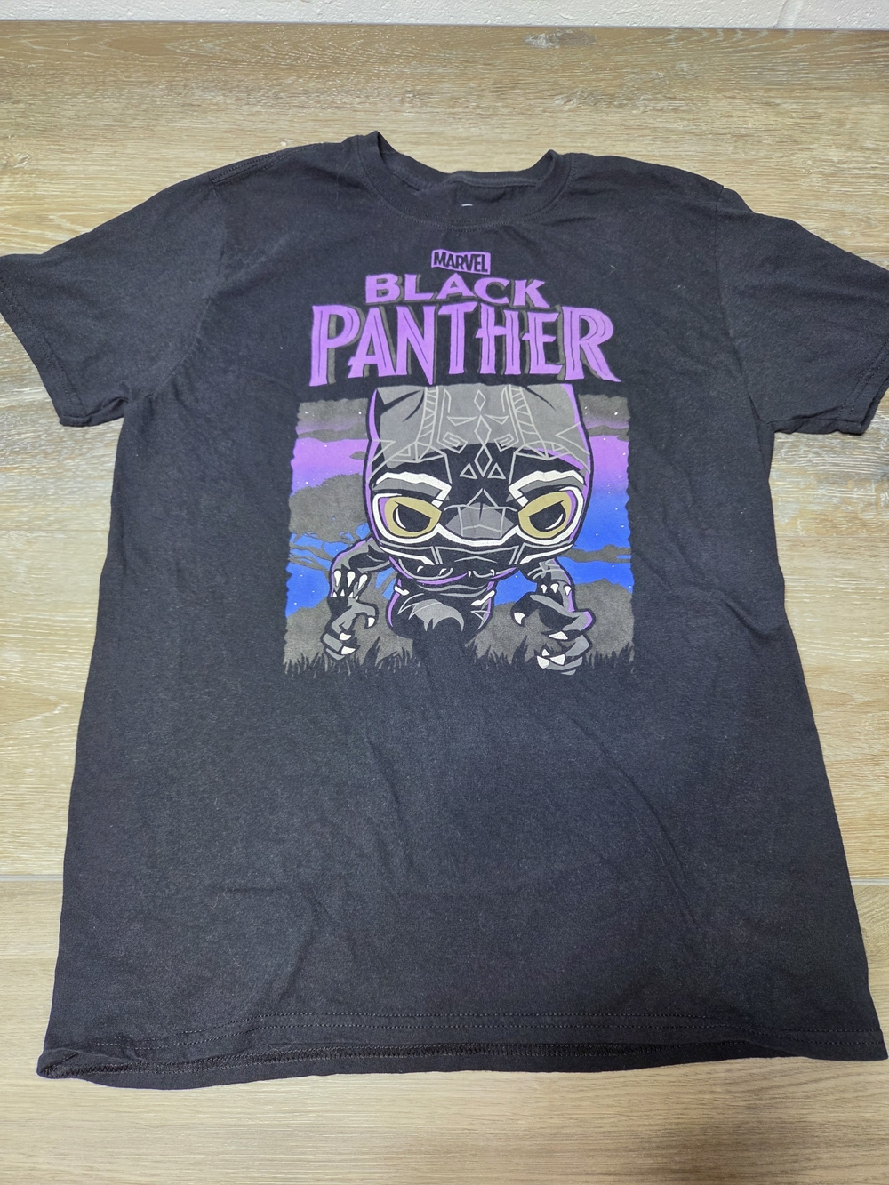 Funko Pop! Tees Marvel Black Panther Graphic T-Shirt Adult Medium Black